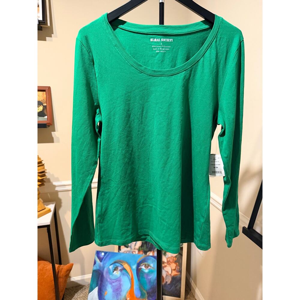 3 for $9 Moral Society NWT Green Long Sleeve Tee Shirt L